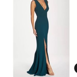 New Dress the Population Sandra Plunge Dress in Pine